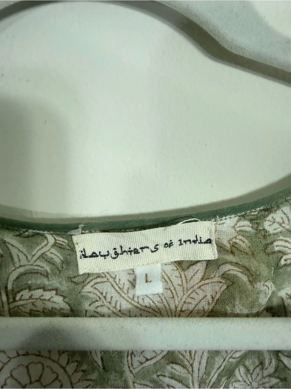 Daughters Of India Diya Mini Dress Pistachio Floral Green Large